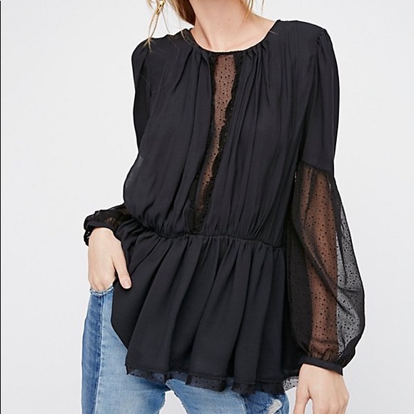 Free People Tops - Free People Black Blouse